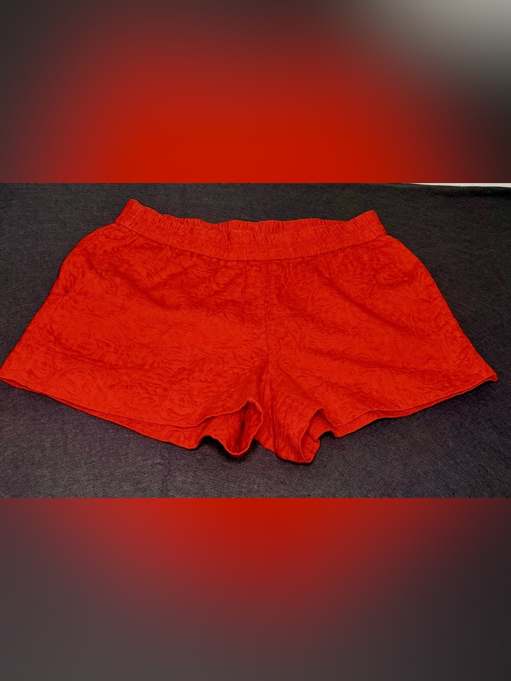 J.Crew Red Orange Textured Pull-On Shorts Size 8